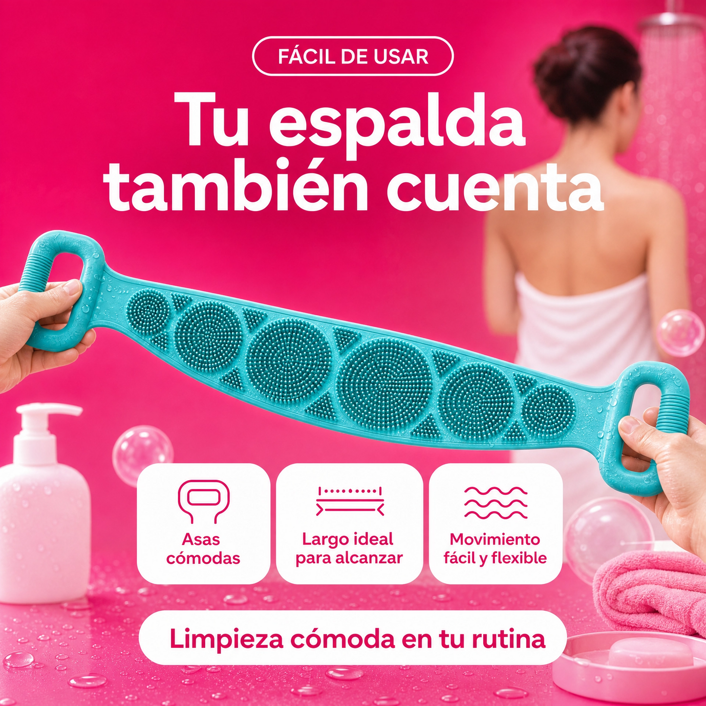 Cepillo Masajeador Corporal Extra Largo