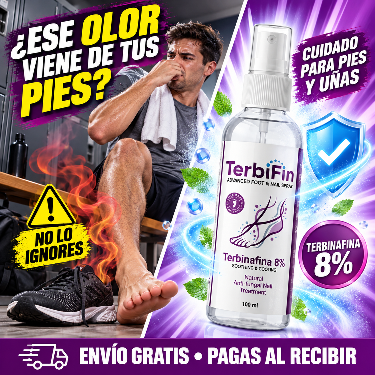 TerbiFin Spray, combate el mal olor de pies