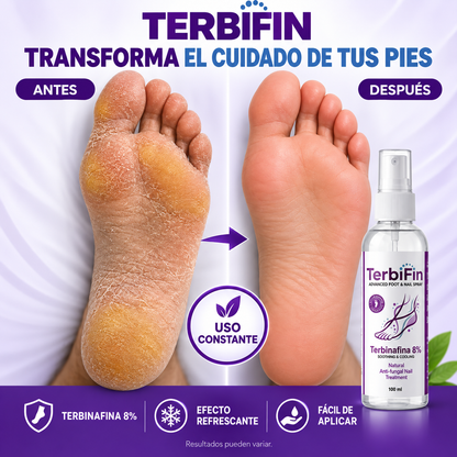 TerbiFin Spray, antes y después del cuidado de pies (imagen ilustrativa)