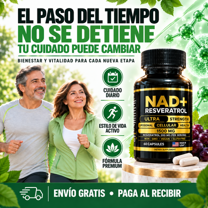 NAD+ Resveratrol Americano 60 Cápsulas