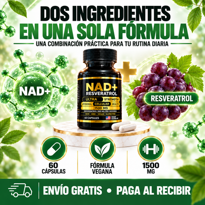 NAD+ Resveratrol Americano 60 Cápsulas