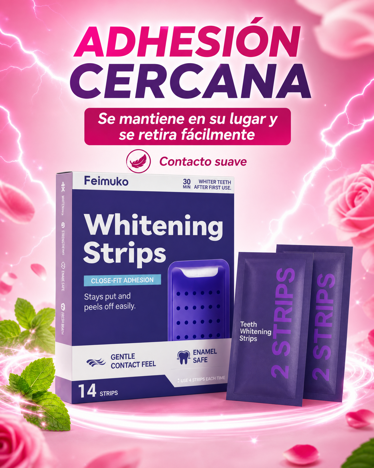 Tiras Blanqueadoras Dentales Adherentes