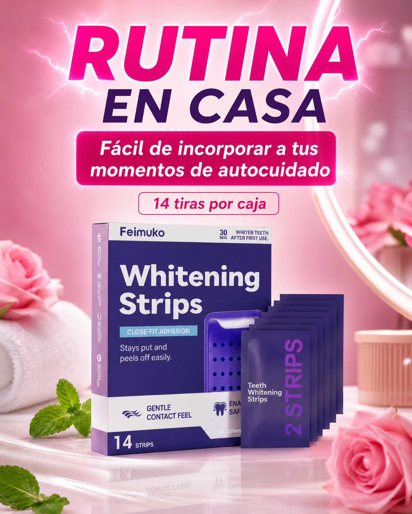 Tiras Blanqueadoras Dentales Adherentes