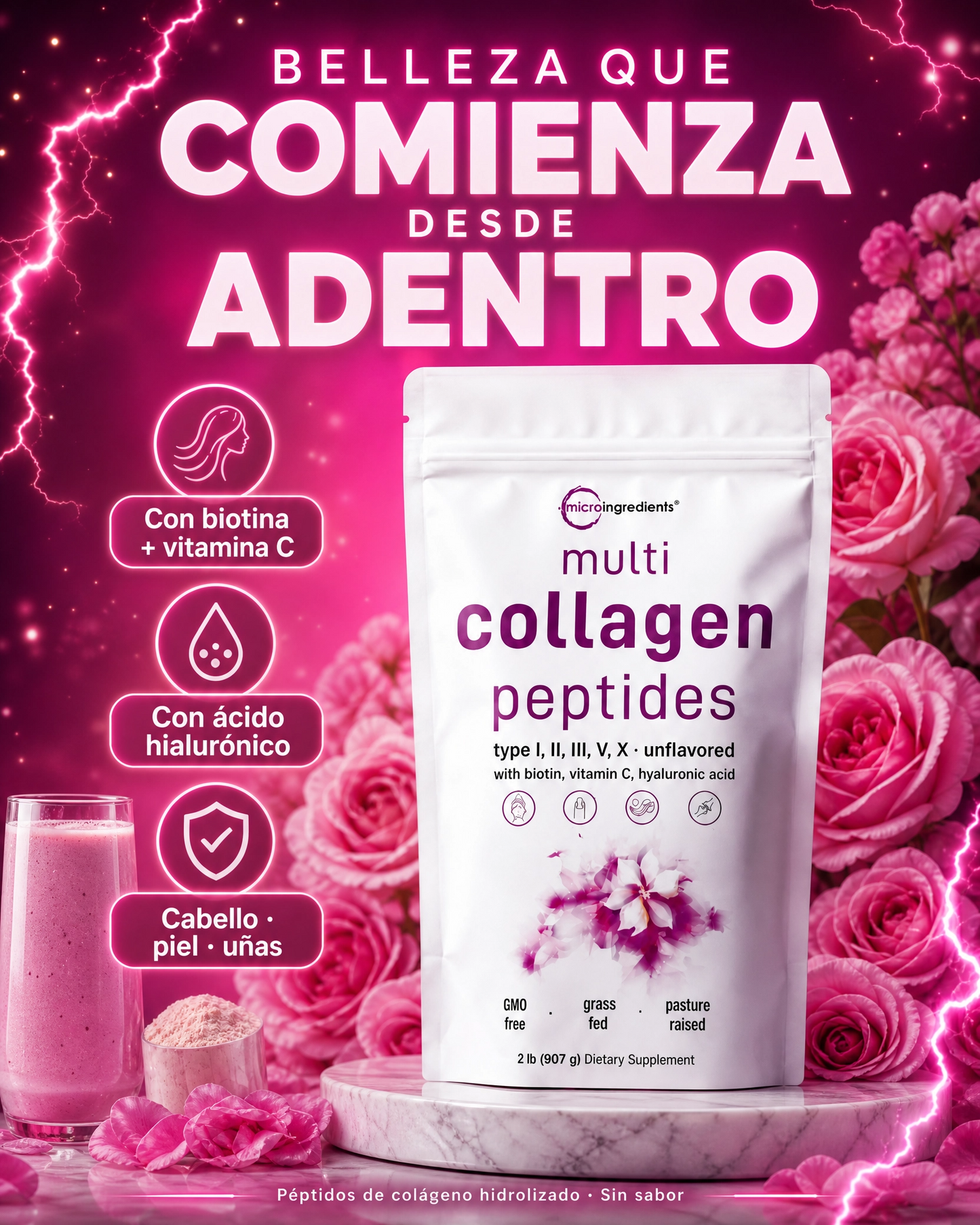 Colágeno Multi Péptidos en Polvo