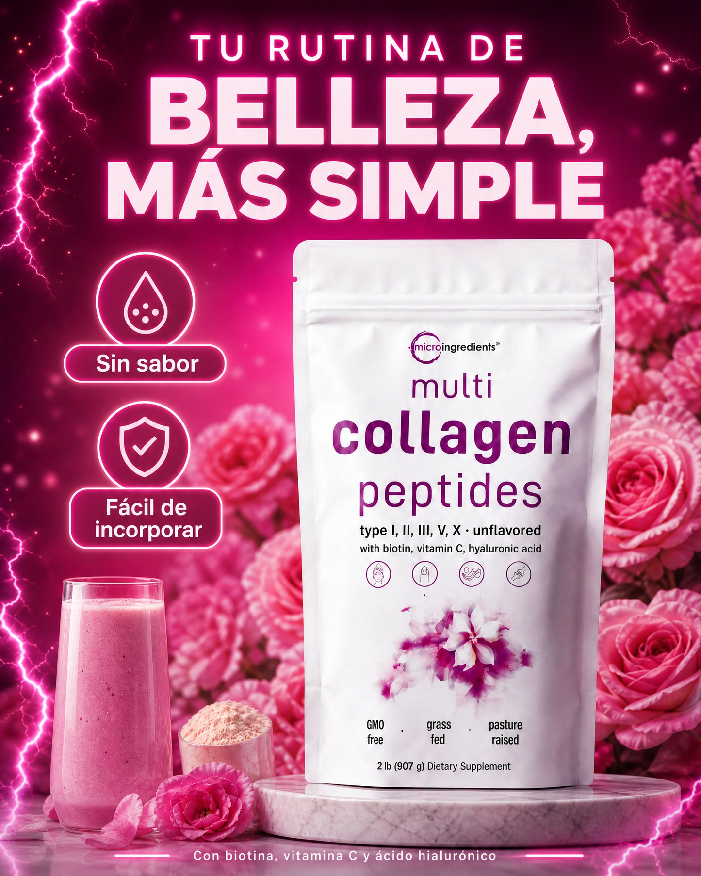 Colágeno Multi Péptidos en Polvo