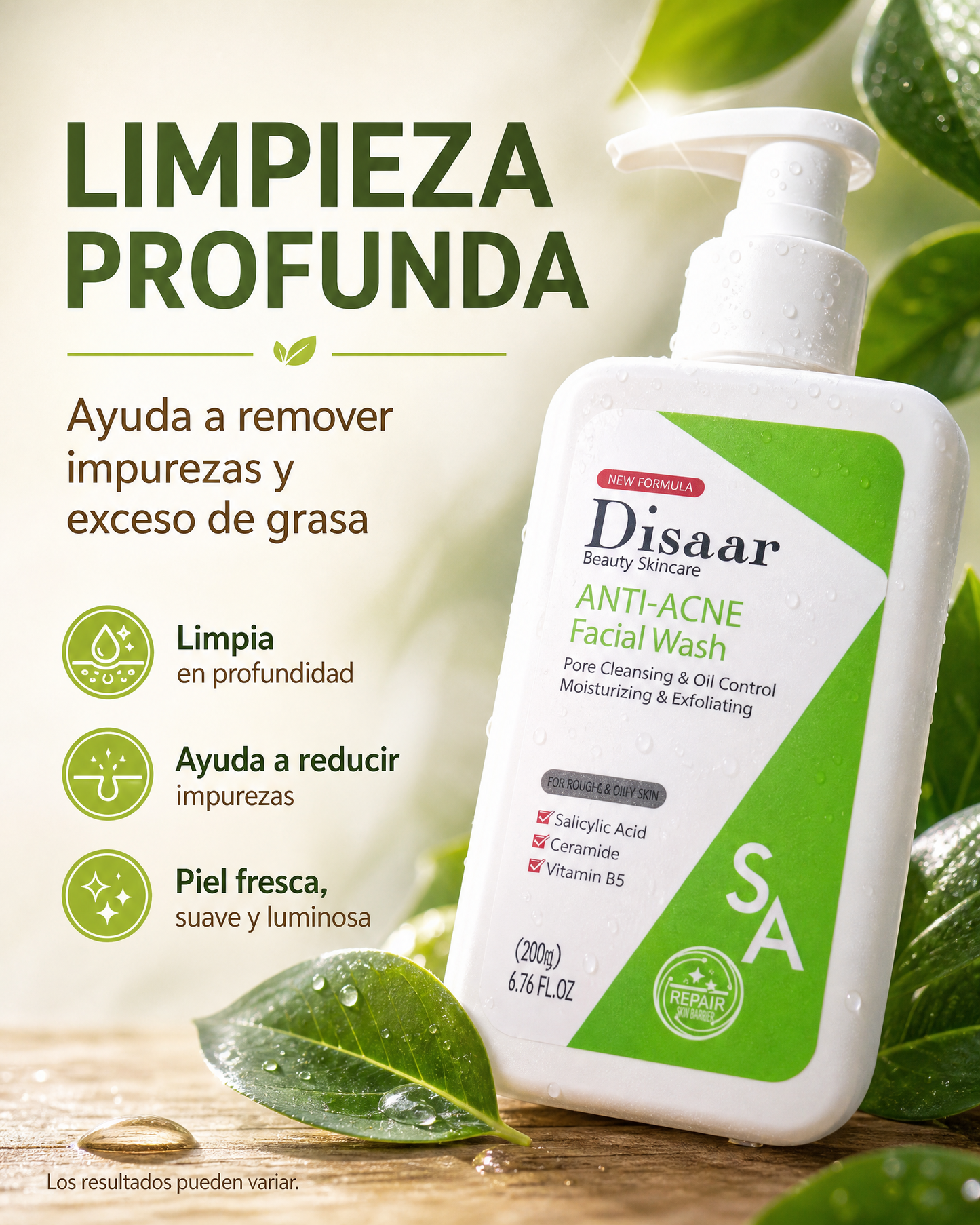 Disaar Jabón Anti-Acné - limpieza profunda, ayuda a remover impurezas y exceso de grasa