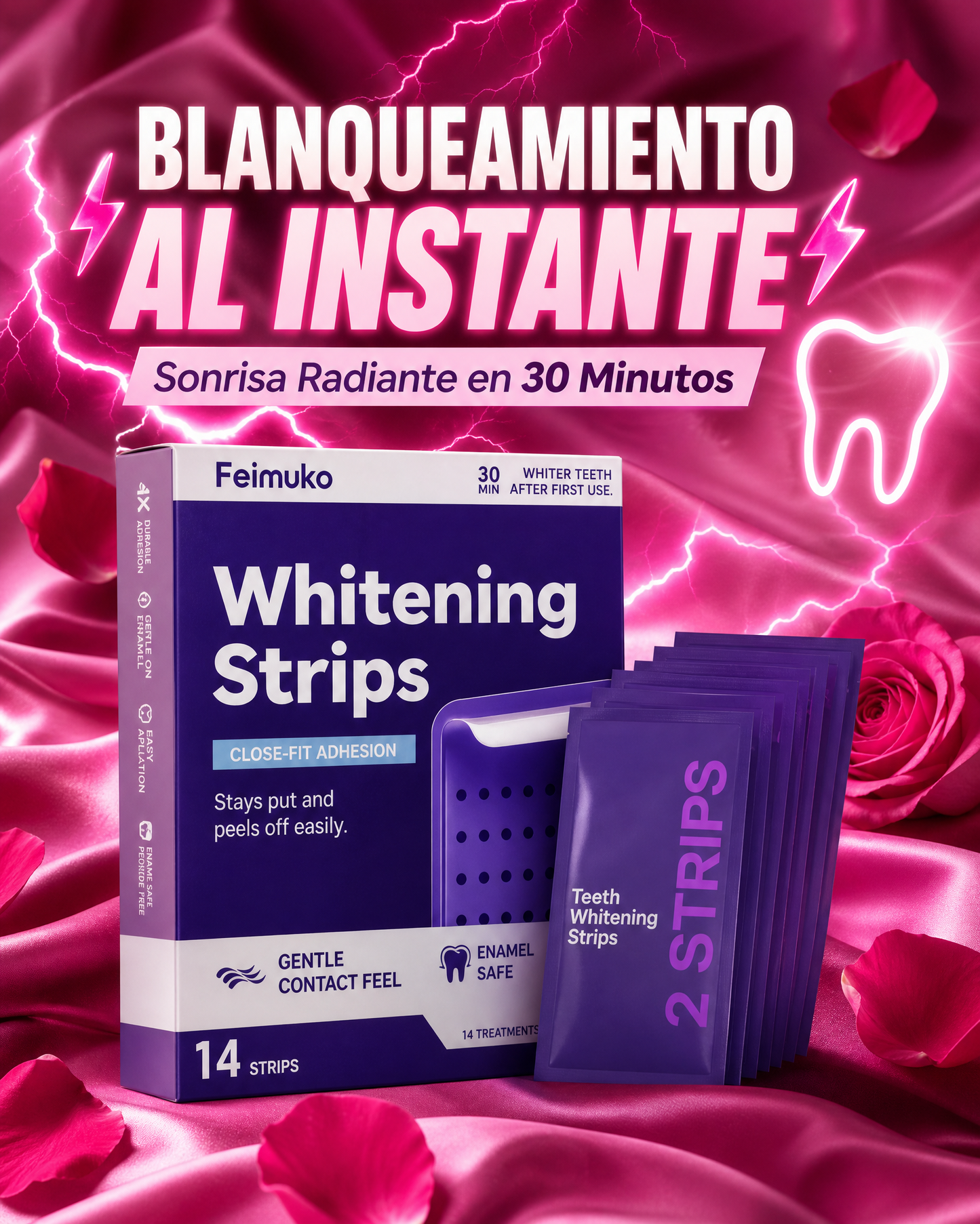 Tiras Blanqueadoras Dentales Adherentes