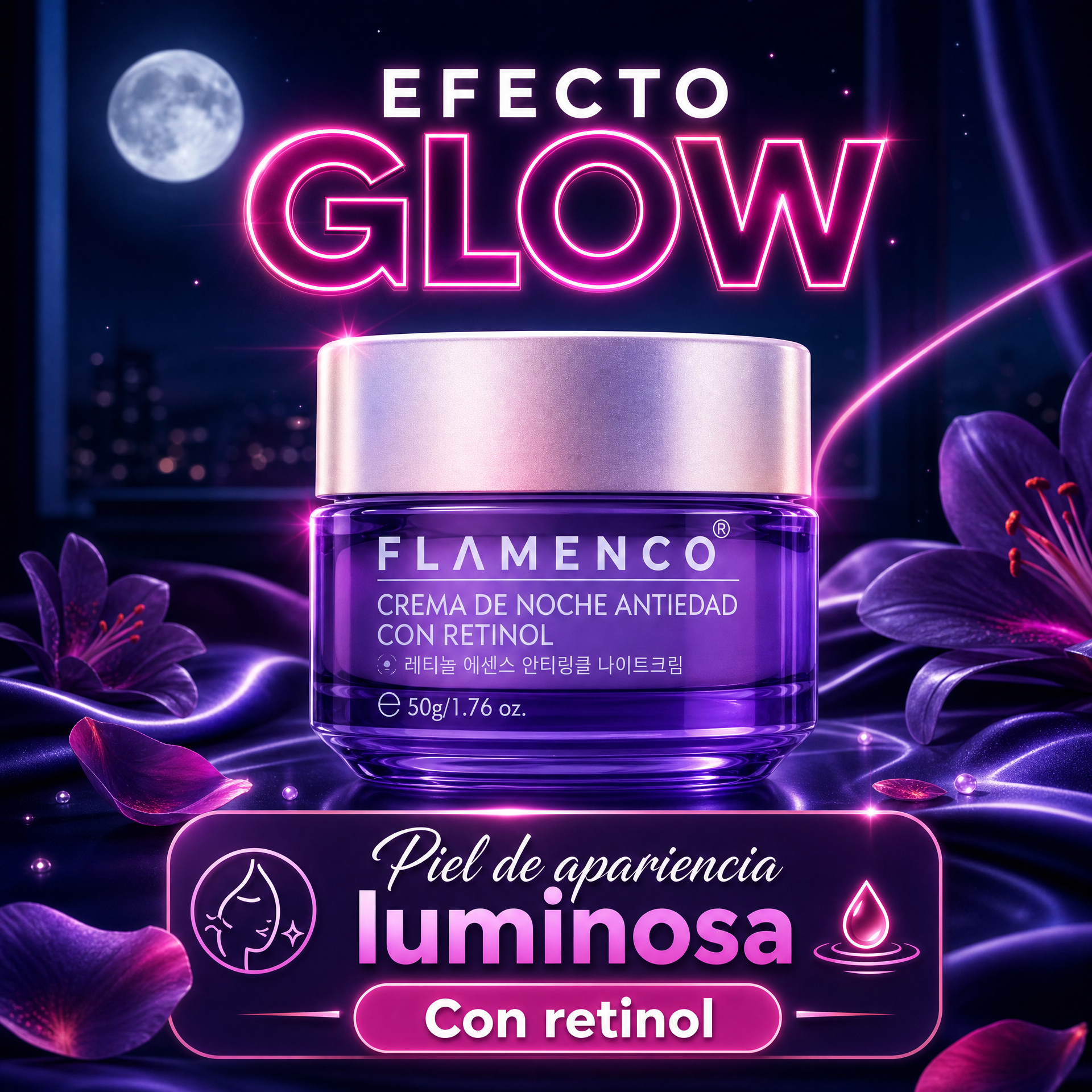 Flamenco Crema de Noche con Retinol - Efecto Glow
