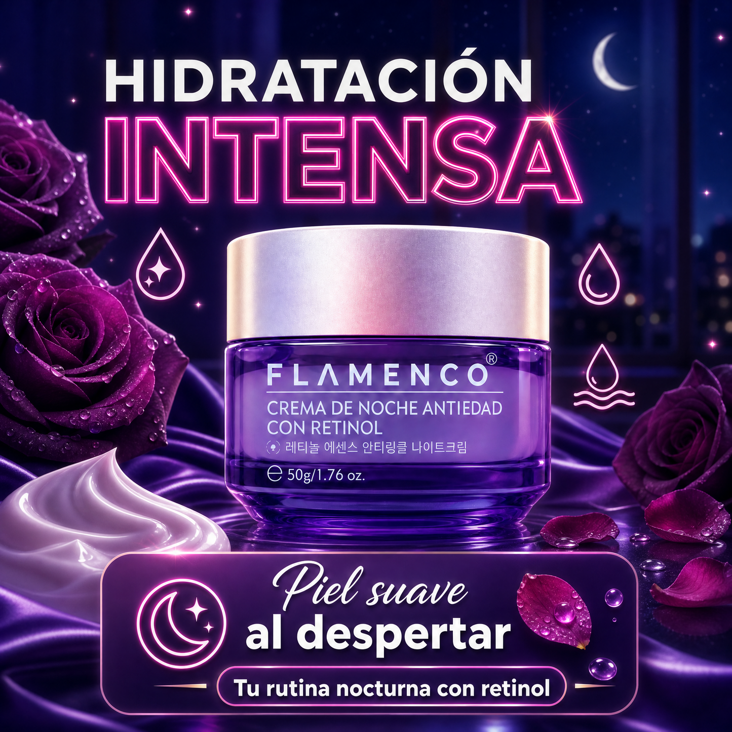 Flamenco Crema de Noche con Retinol - Hidratación intensa