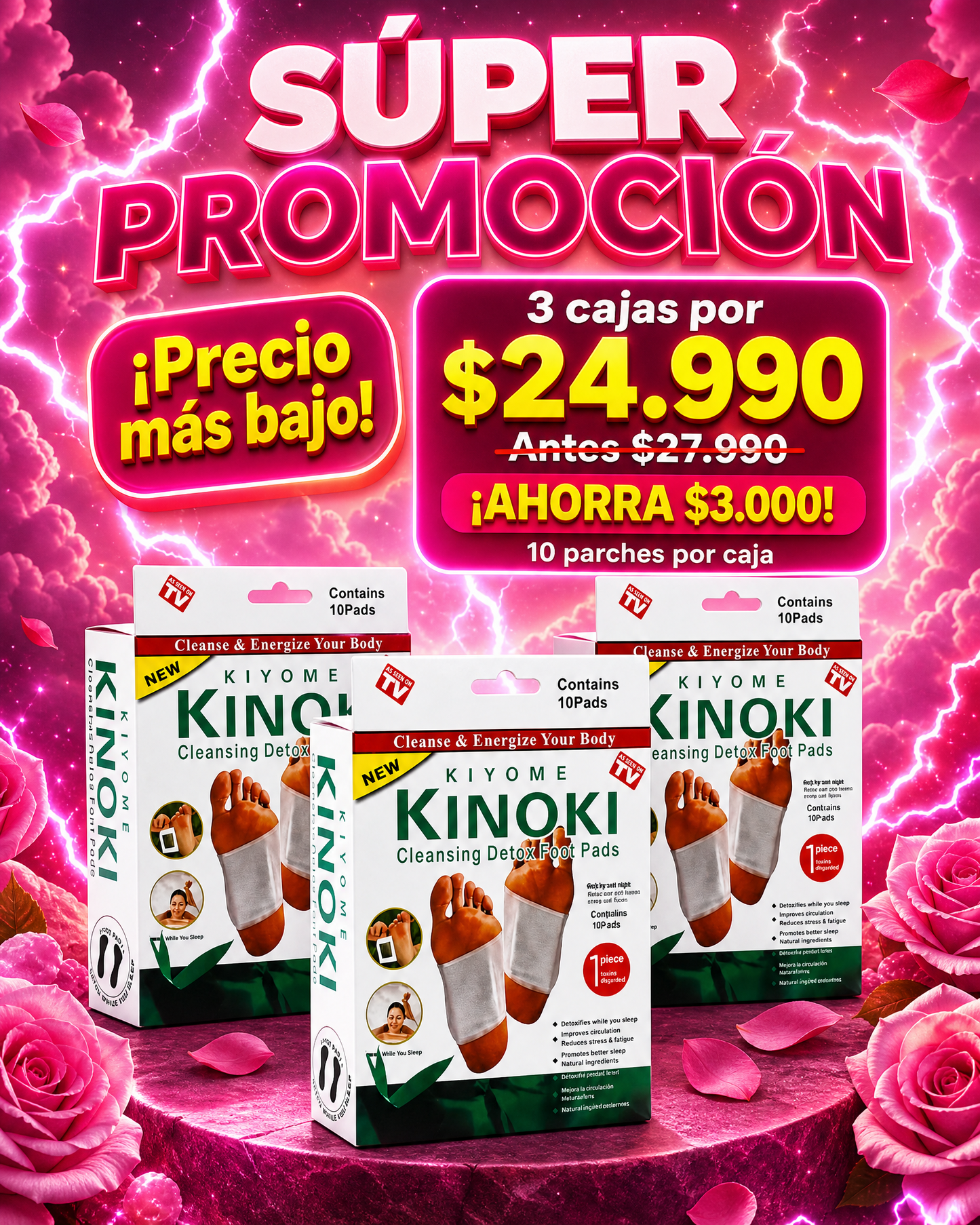 Parches Kinokis para pie